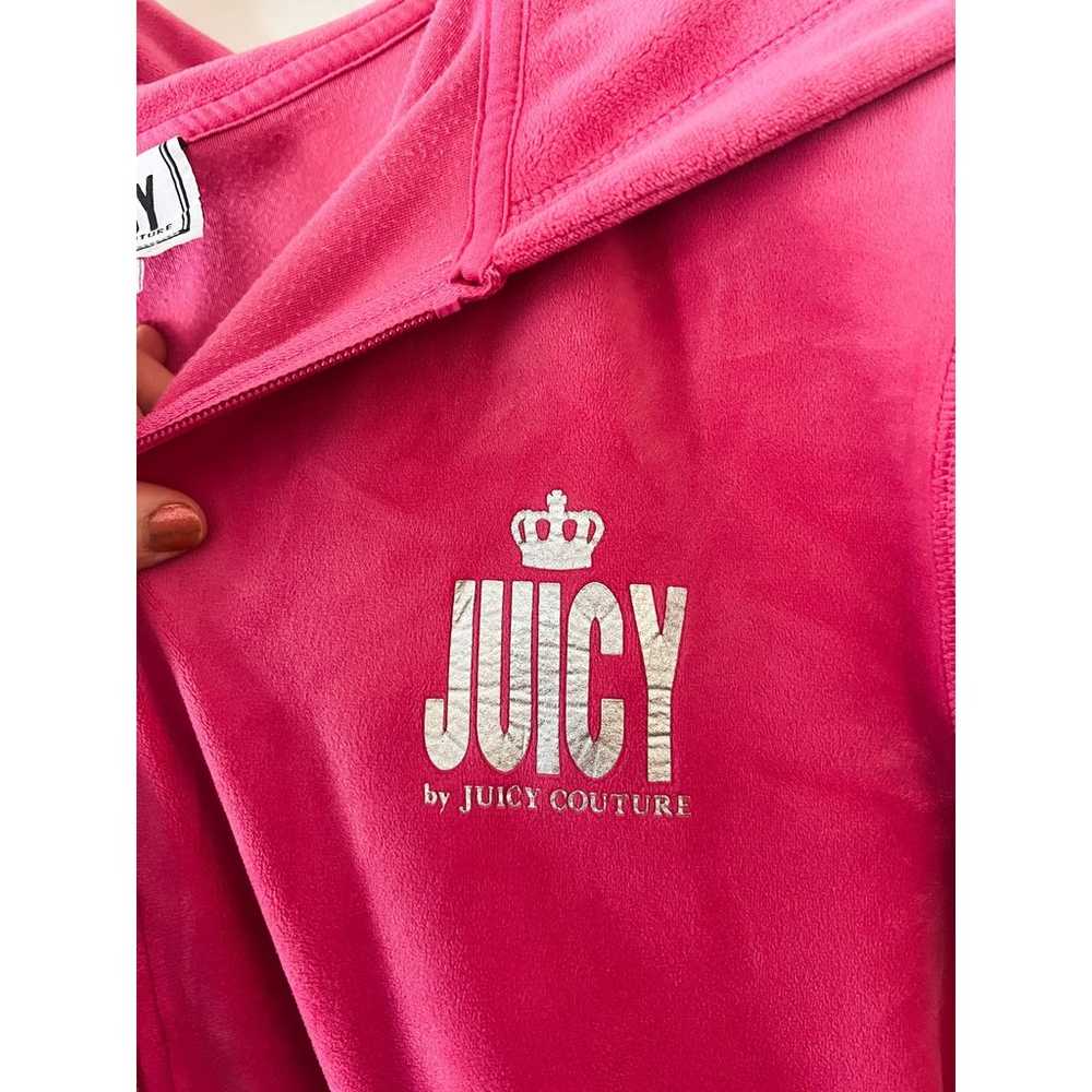 Y2K Juicy Couture Fuschia Pink Velour Rhinestone … - image 4