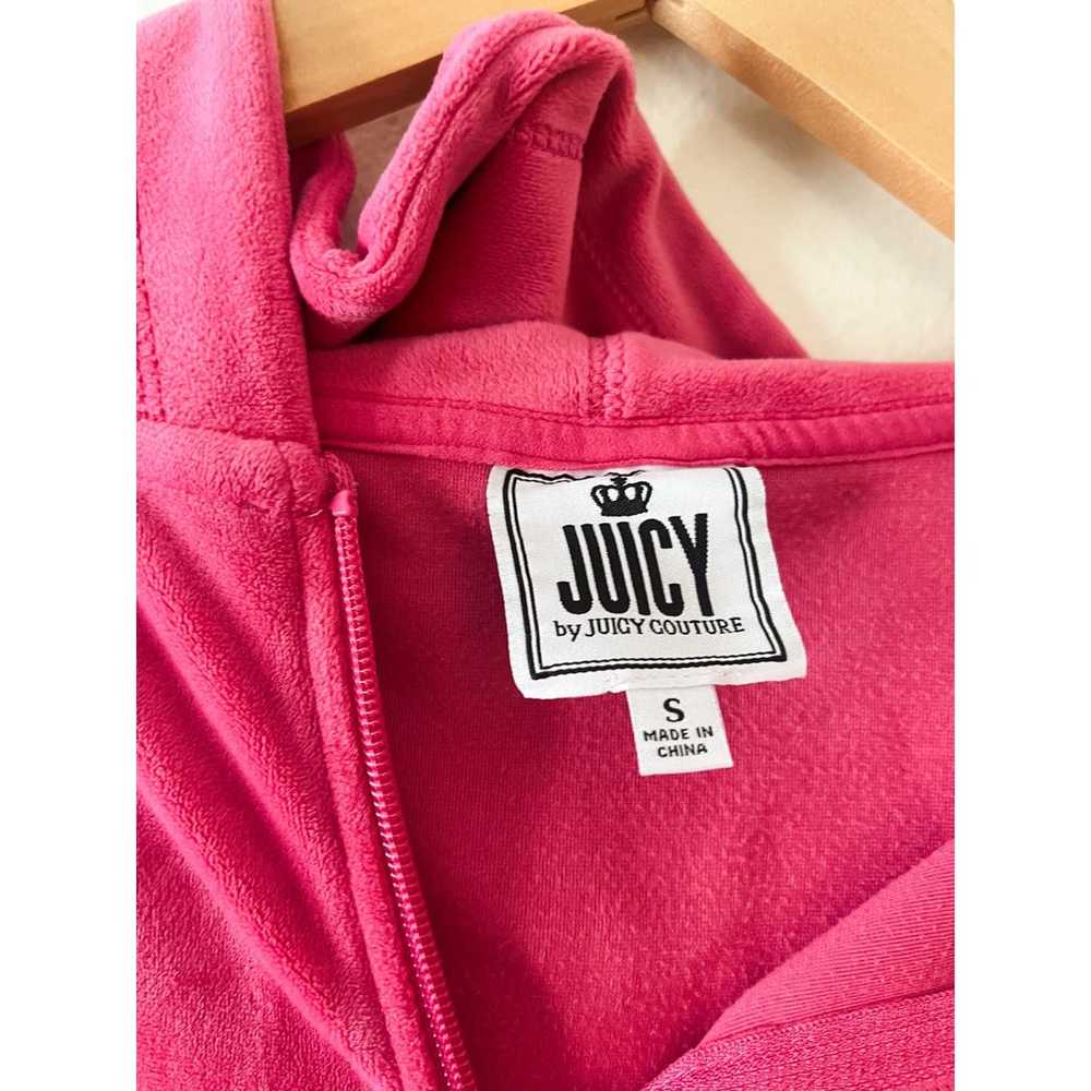 Y2K Juicy Couture Fuschia Pink Velour Rhinestone … - image 5