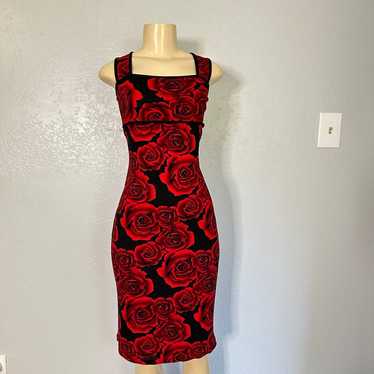 90s rose print dress