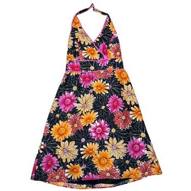 Madison Studio 100% Silk Floral Halter Dress Sz 8… - image 1