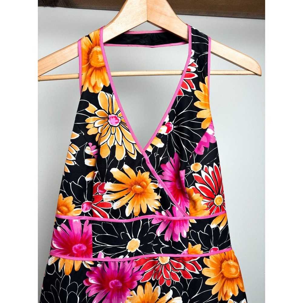 Madison Studio 100% Silk Floral Halter Dress Sz 8… - image 3