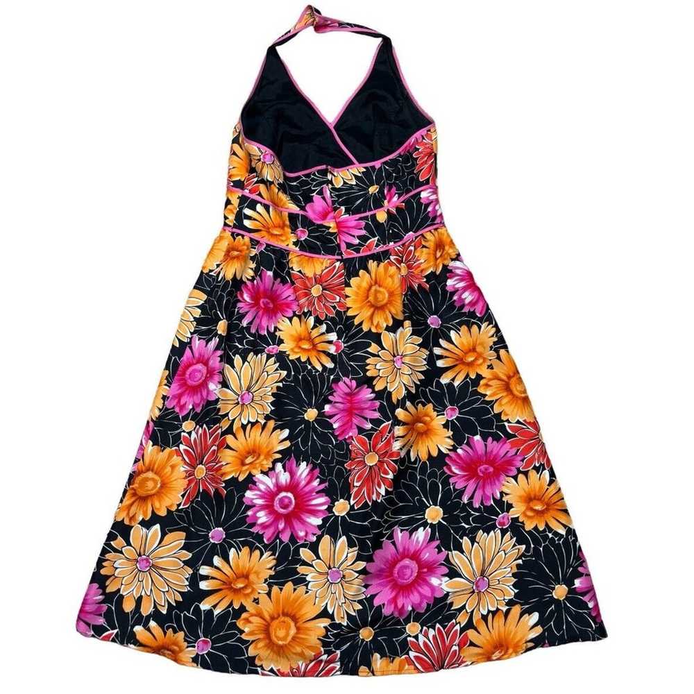 Madison Studio 100% Silk Floral Halter Dress Sz 8… - image 4
