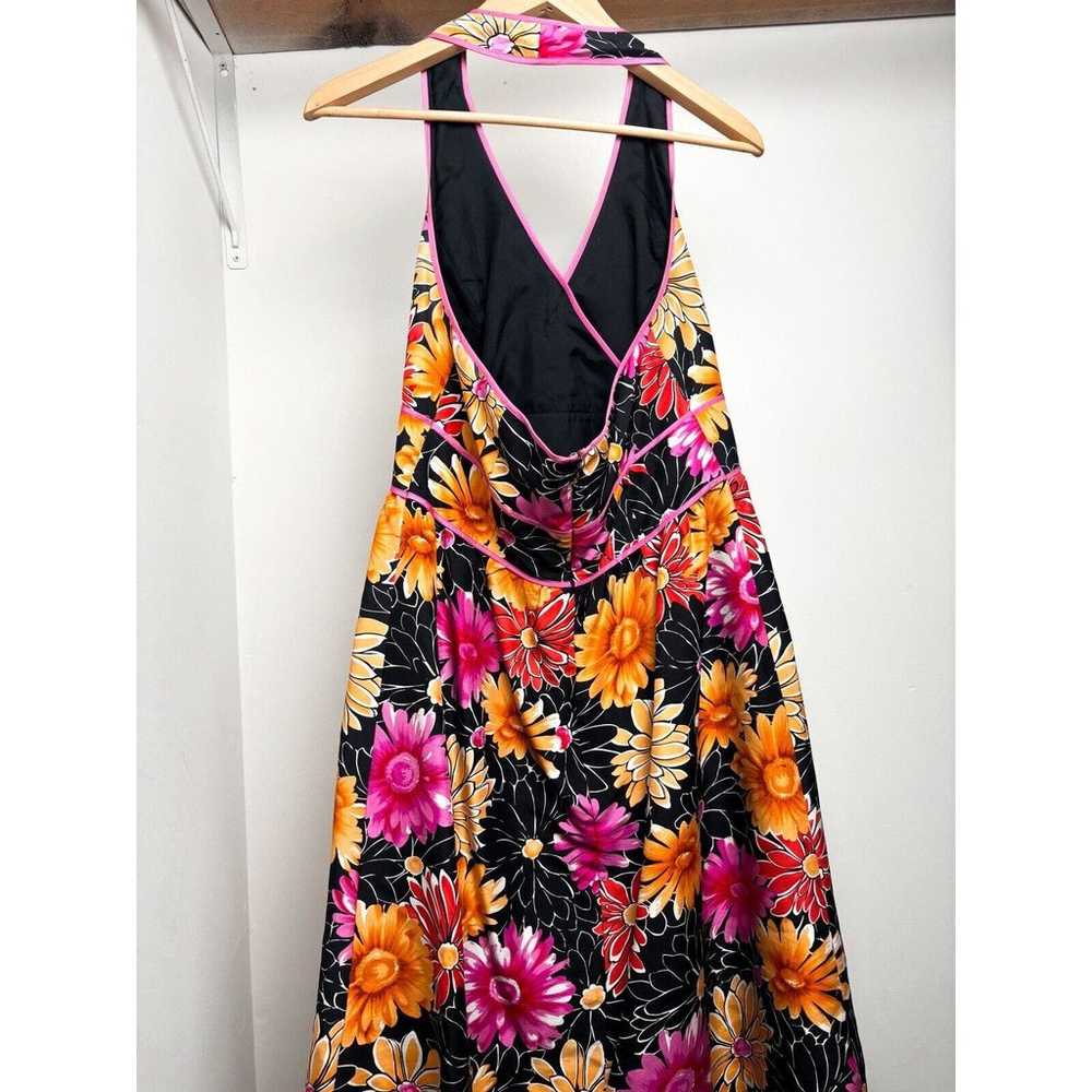 Madison Studio 100% Silk Floral Halter Dress Sz 8… - image 5