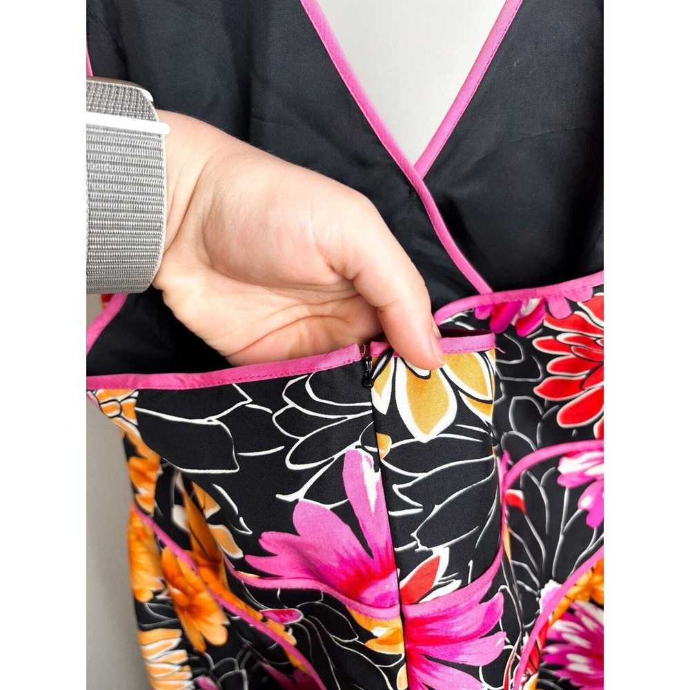 Madison Studio 100% Silk Floral Halter Dress Sz 8… - image 6