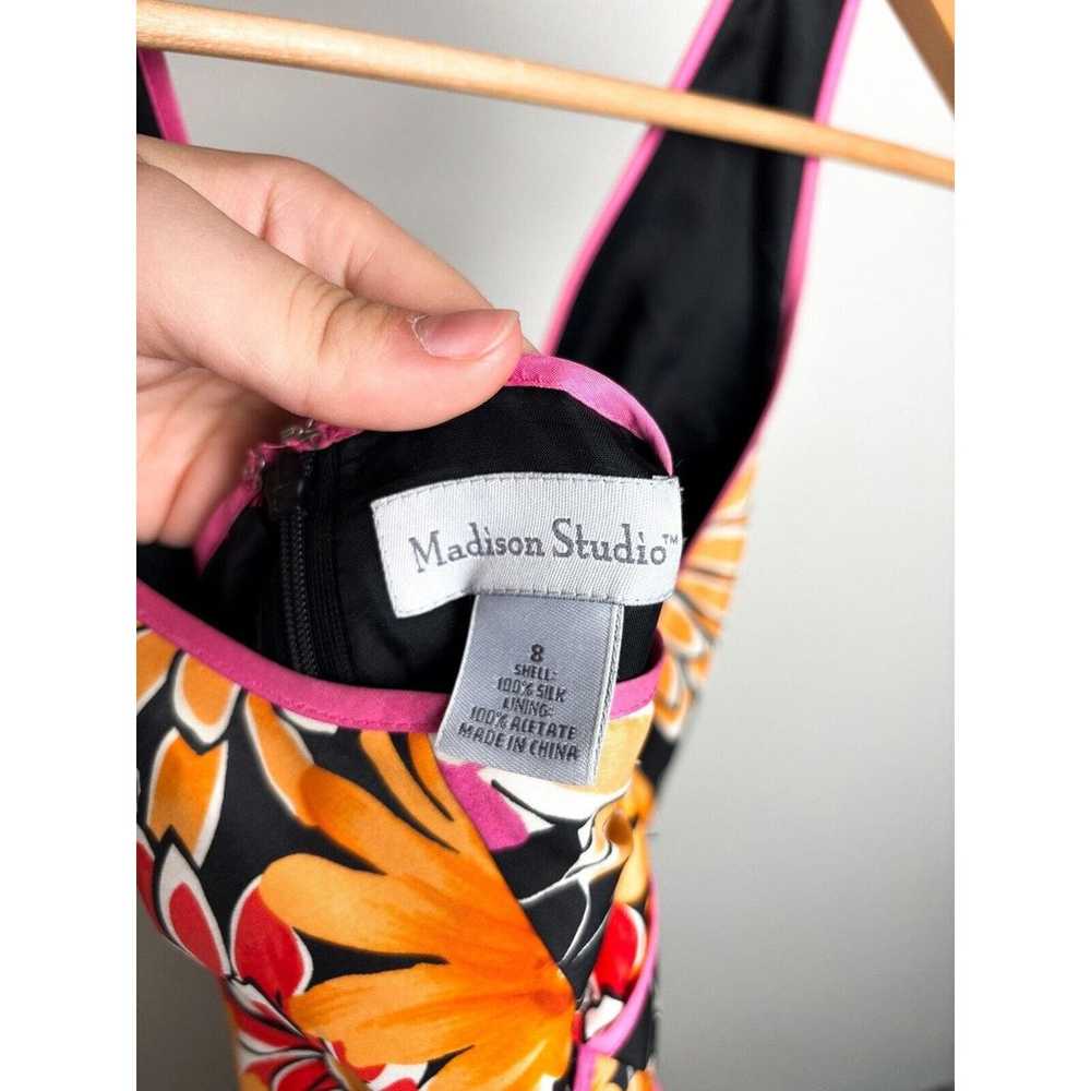 Madison Studio 100% Silk Floral Halter Dress Sz 8… - image 7