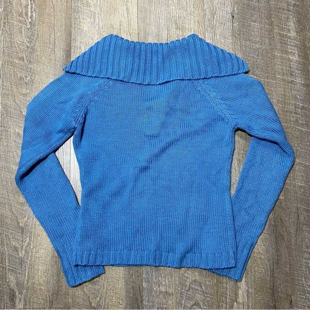 Vintage Y2k Energie Light Blue Knit Collared Henl… - image 5