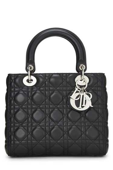 Black Cannage Quilted Lambskin Lady Dior Medium