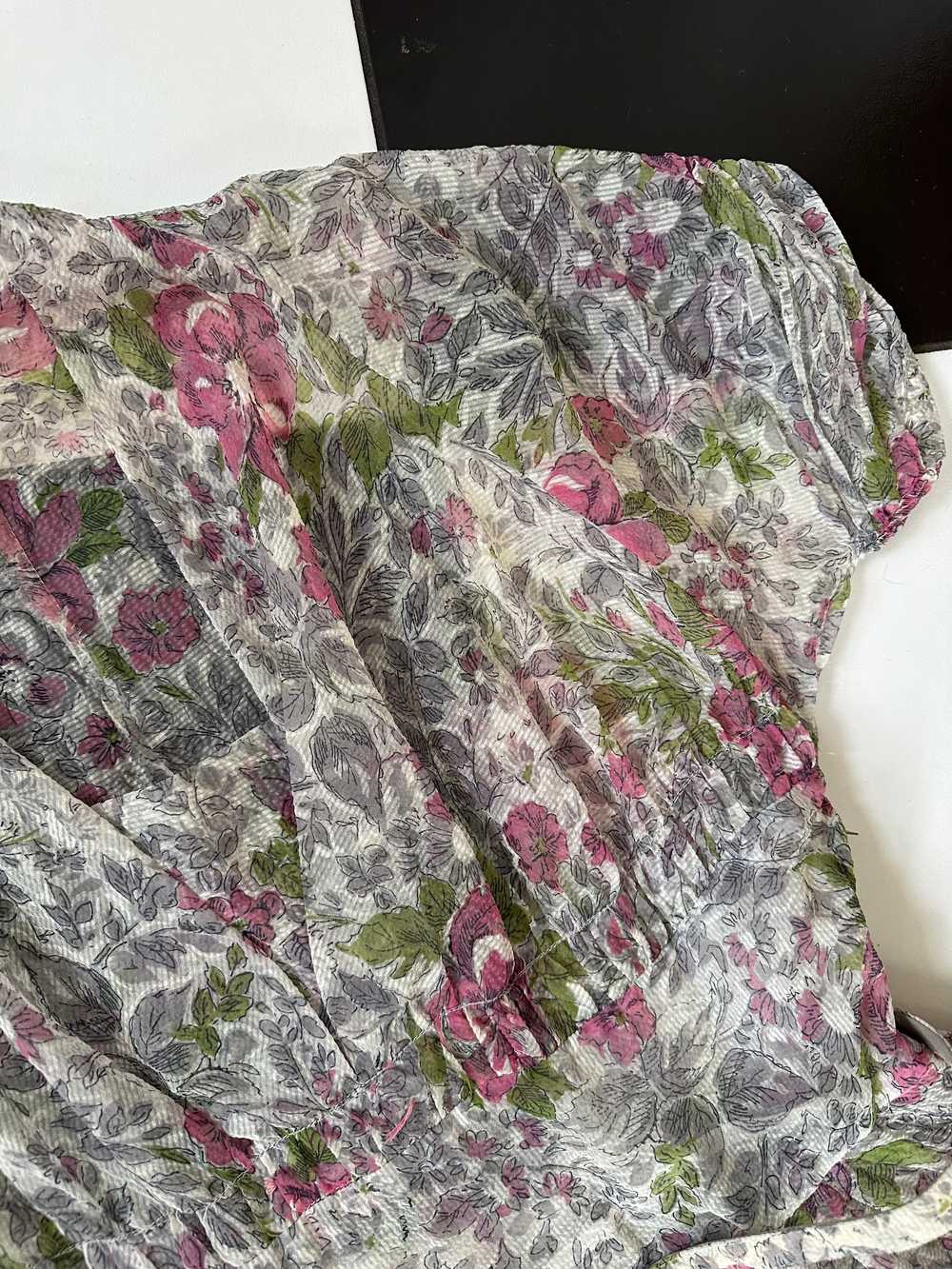 True Vintage 1940s Pastel Floral Silk Chiffon See… - image 12