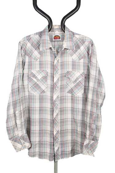 Made in USA Light Grey Plaid Miller Western Shirt 