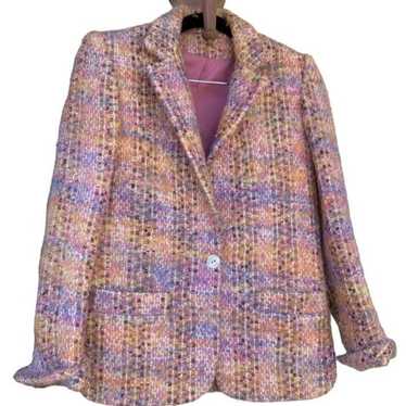 Vintage David Hayes Pink Tweed Boucle Wool Mohair… - image 1