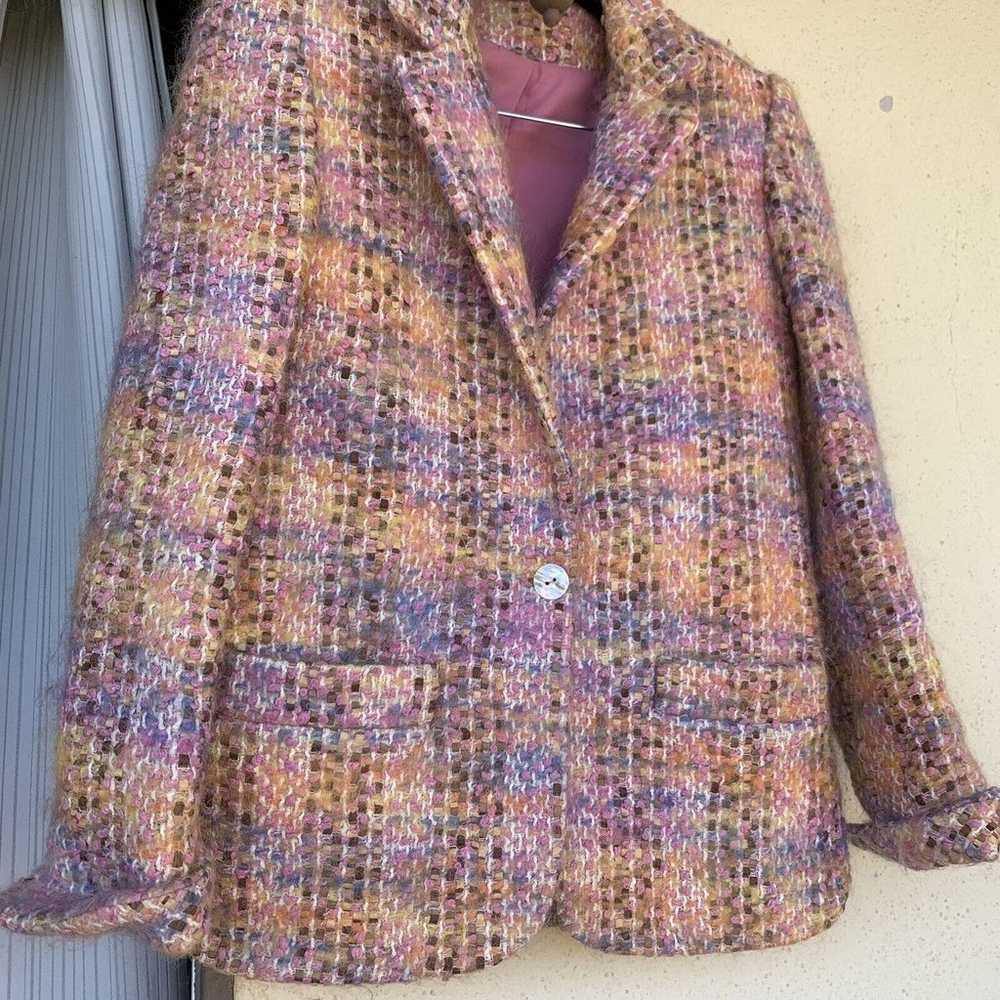 Vintage David Hayes Pink Tweed Boucle Wool Mohair… - image 3