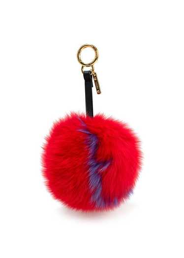 Managed by hewi Fendi Red Fur Pompom Keychain