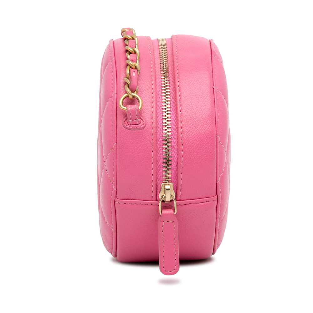 Product Details Chanel Pink Lambskin Round Pearl … - image 3