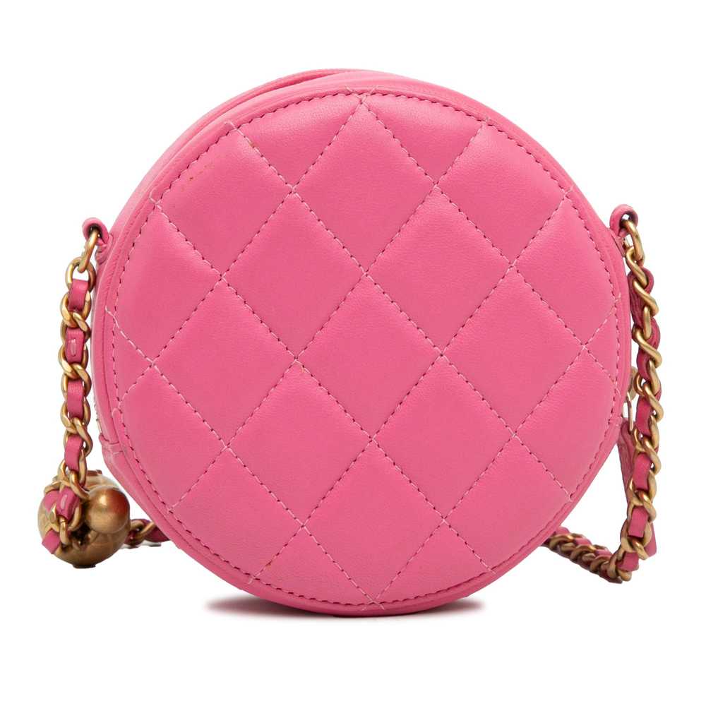 Product Details Chanel Pink Lambskin Round Pearl … - image 4