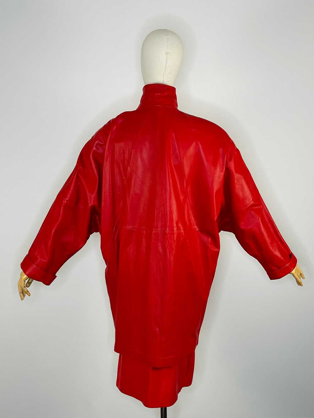 1980s red leather matching ensemble - image 3