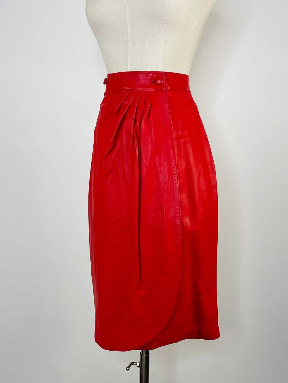 1980s red leather matching ensemble - image 5