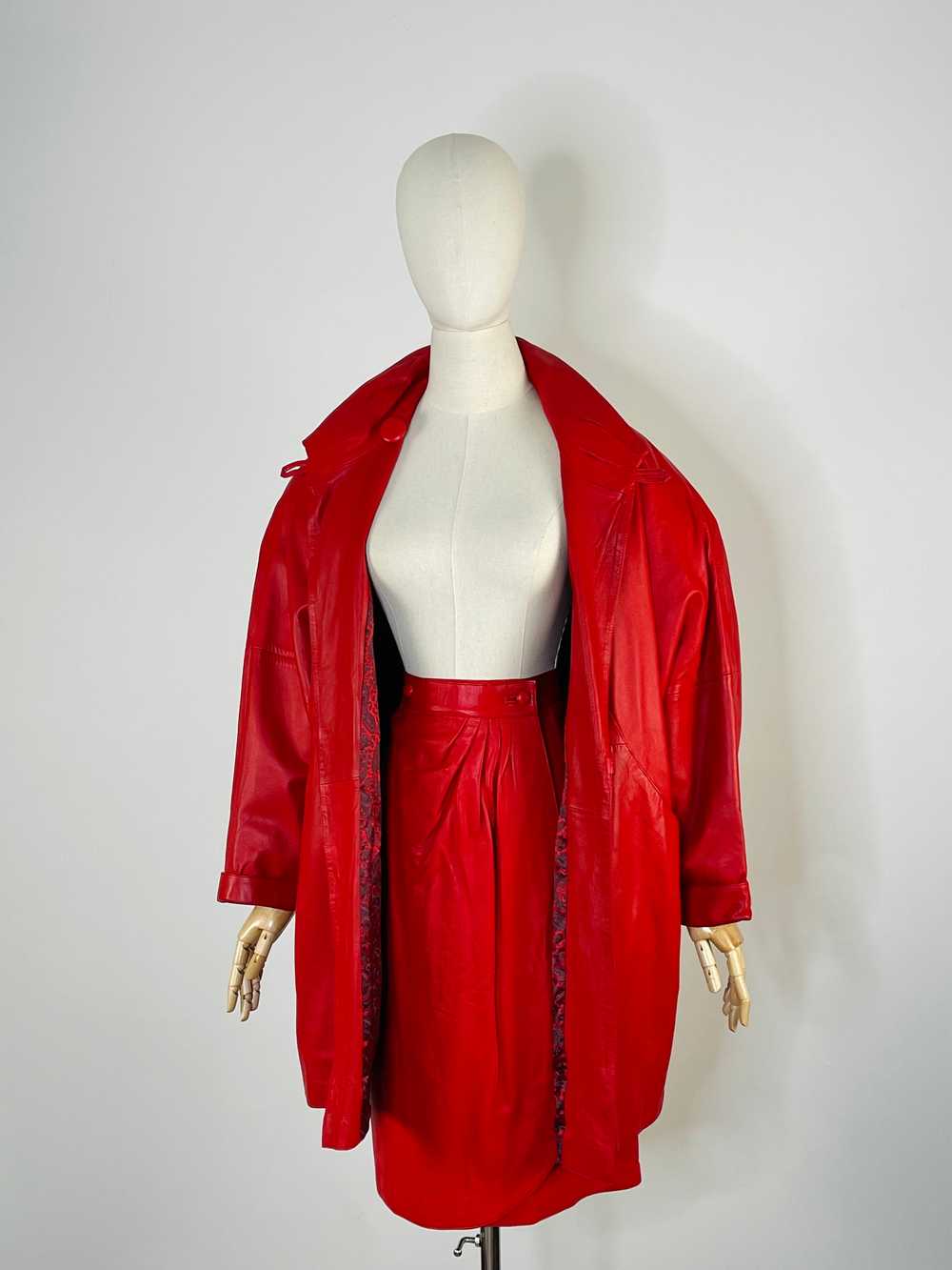 1980s red leather matching ensemble - image 6