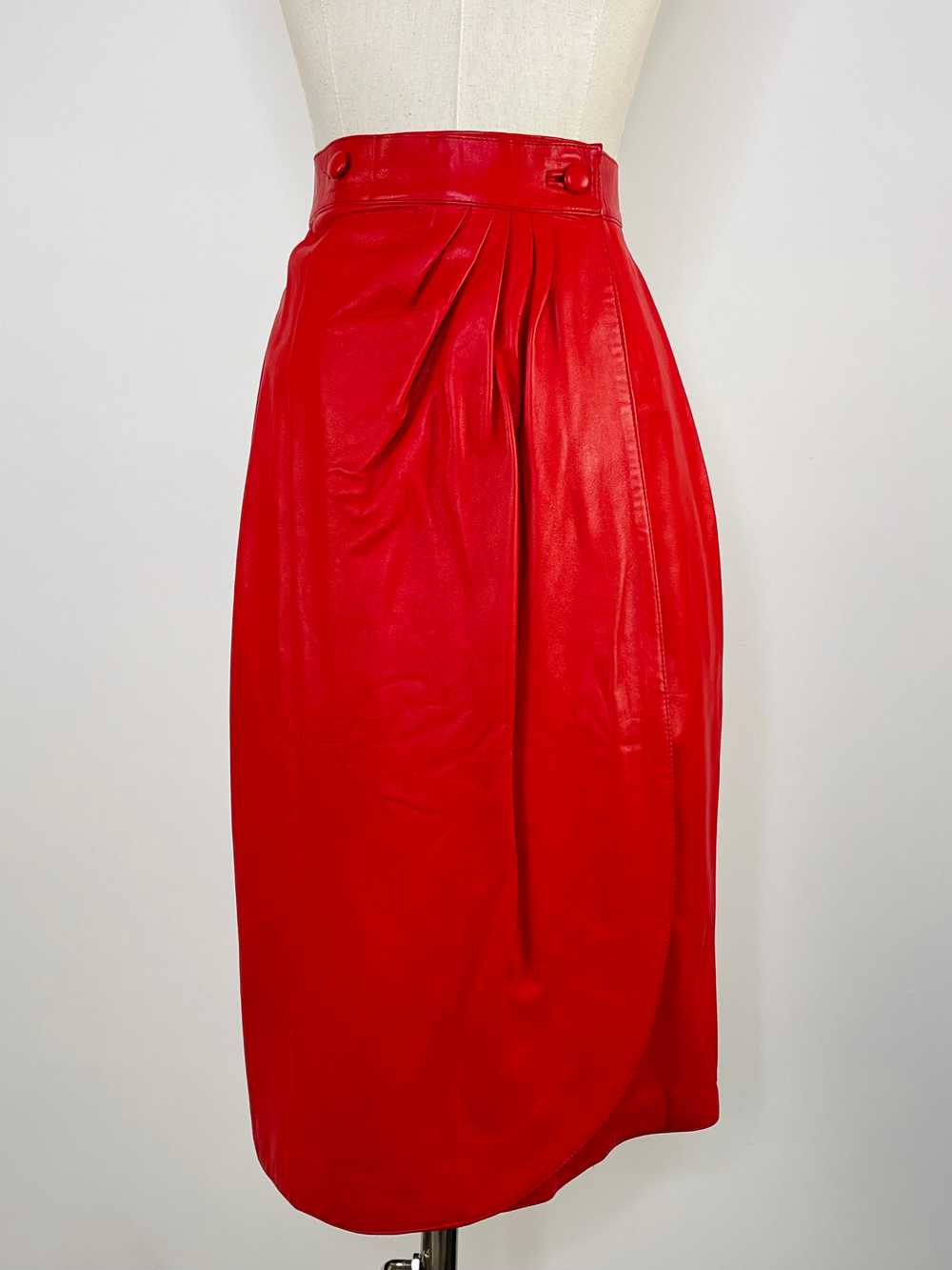 1980s red leather matching ensemble - image 7