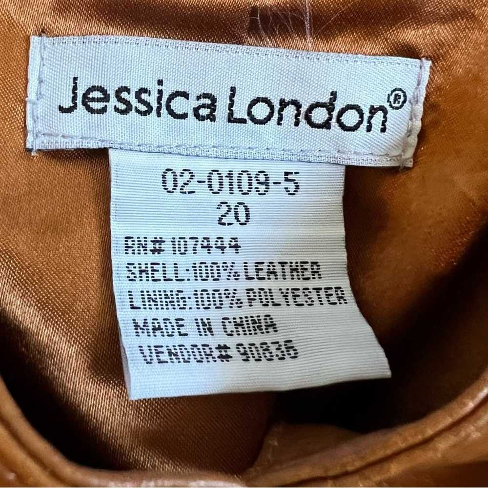 Jessica London Womens Vintage Caramel Brown Zip U… - image 4