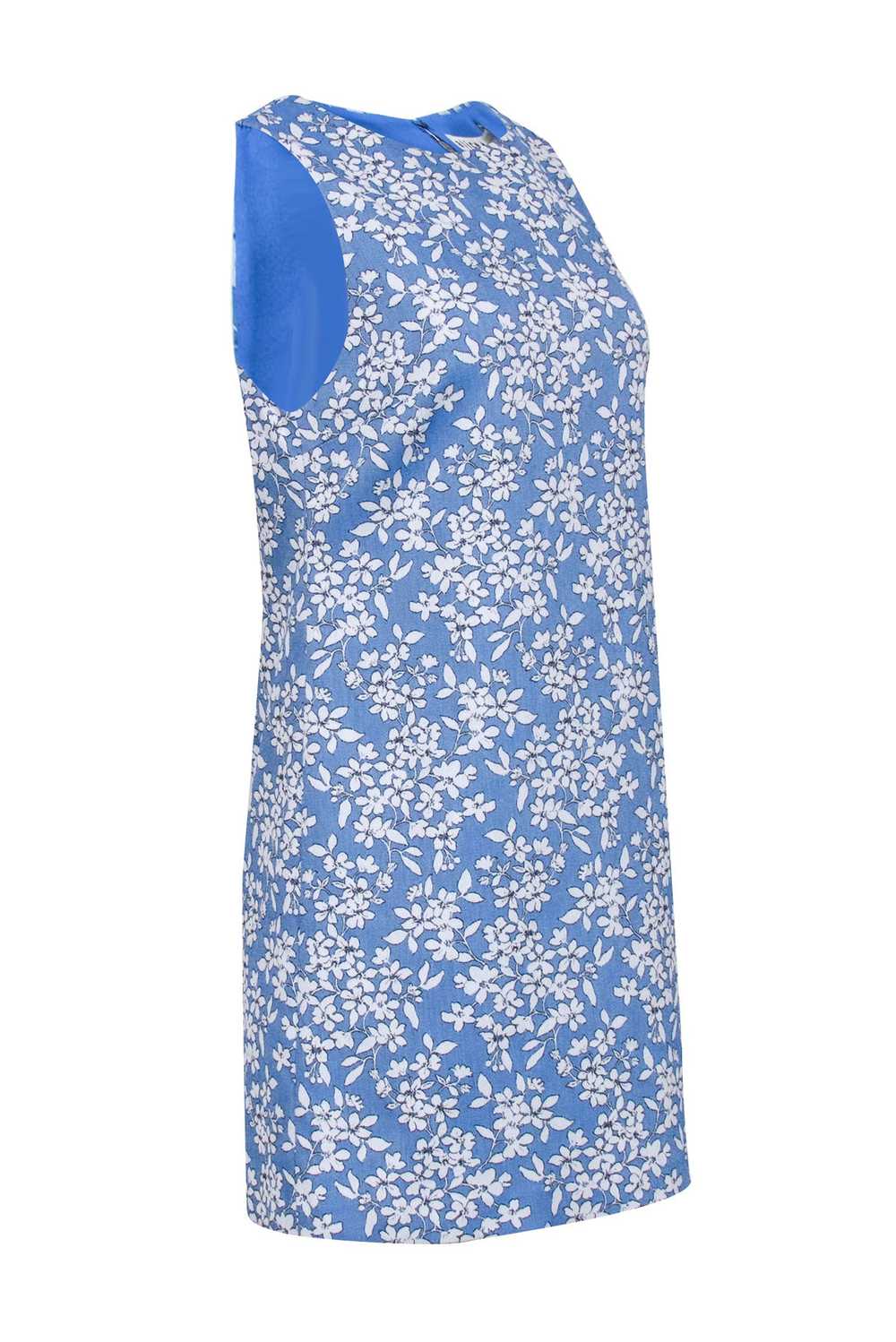 Alice & Olivia - Blue & White Floral Jacquard Sle… - image 2