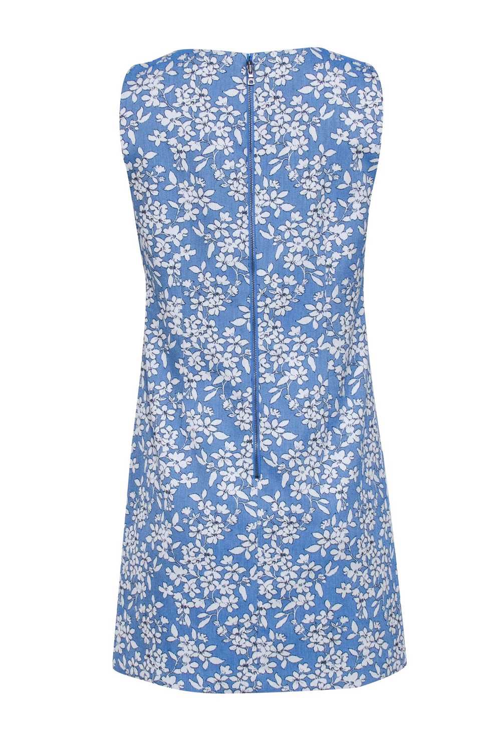 Alice & Olivia - Blue & White Floral Jacquard Sle… - image 3