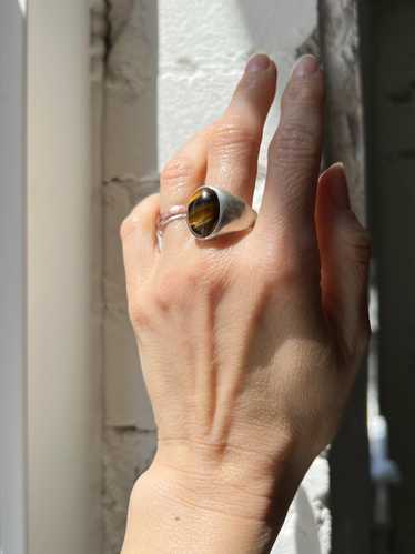 Tigers Eye Sterling Silver Ring, Size 10