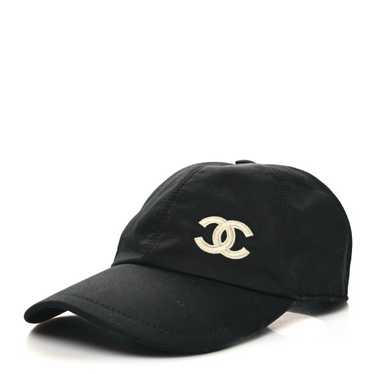 CHANEL Cotton CC Cap Hat Black