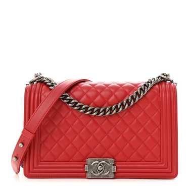 CHANEL Calfskin Quilted New Medium Boy Flap Red