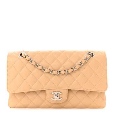 CHANEL Caviar Quilted Medium Double Flap Beige