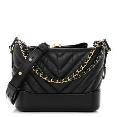 CHANEL Aged Calfskin Chevron Quilted Small Gabriel