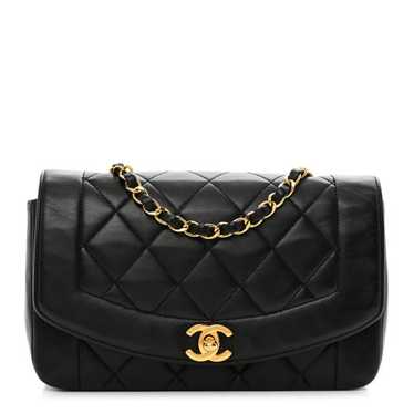 CHANEL Lambskin Quilted Small Single Flap Black