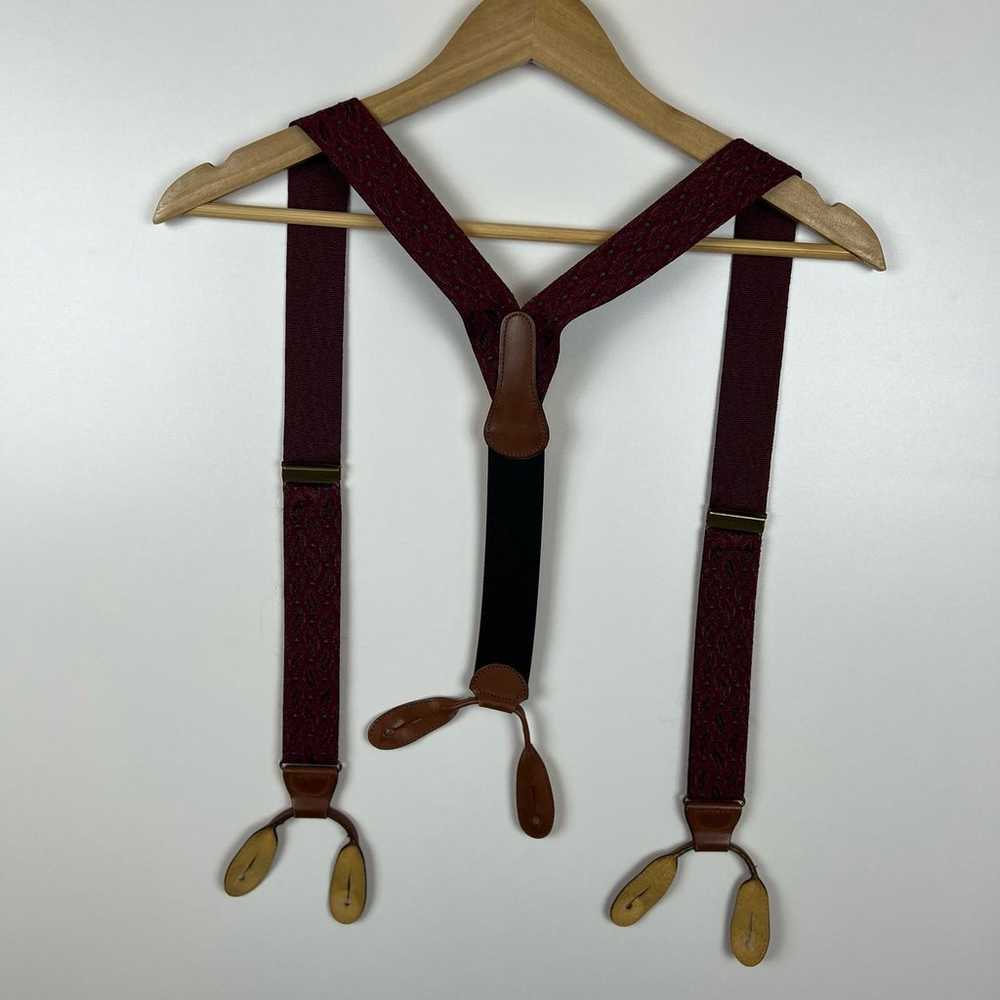 Coach Vintage Burgundy and Teal Y Back Suspenders - image 10