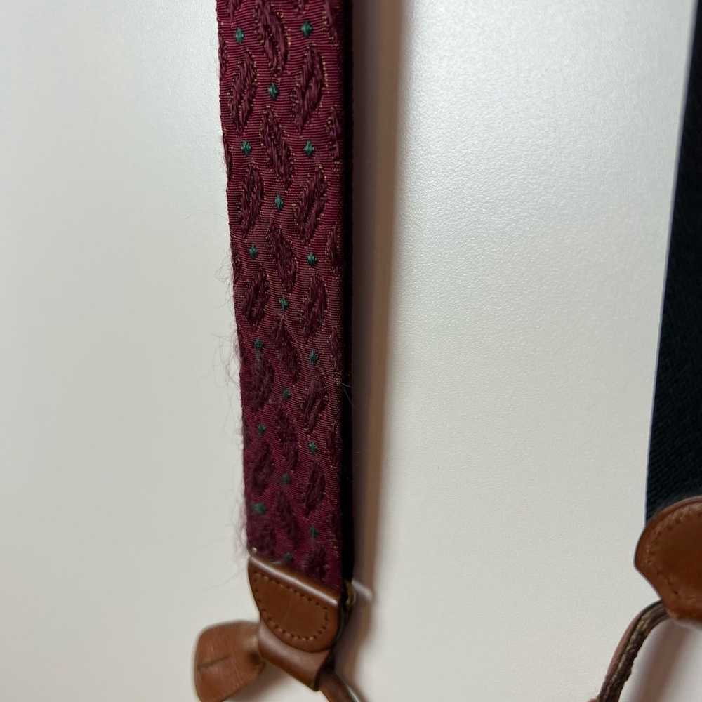 Coach Vintage Burgundy and Teal Y Back Suspenders - image 3