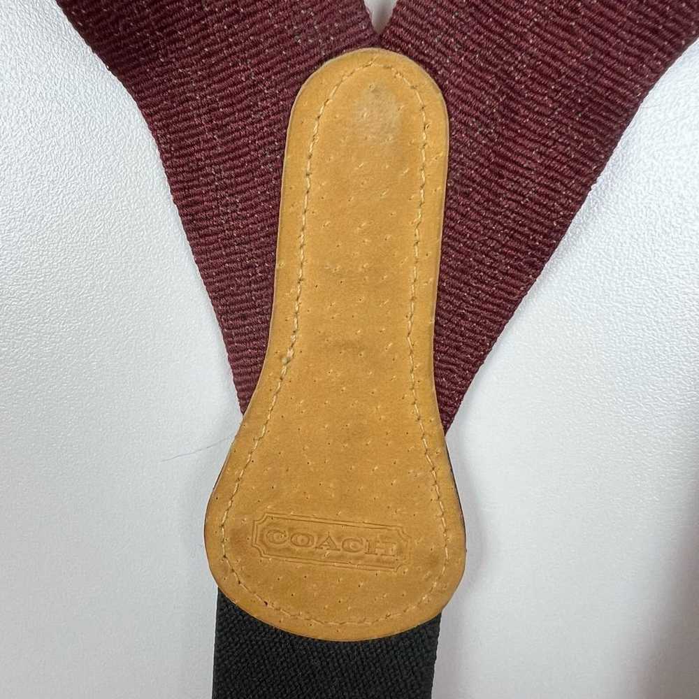 Coach Vintage Burgundy and Teal Y Back Suspenders - image 5