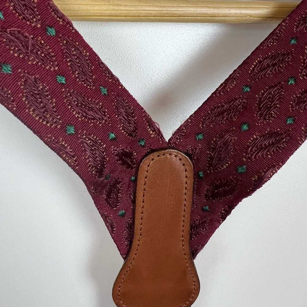 Coach Vintage Burgundy and Teal Y Back Suspenders - image 8