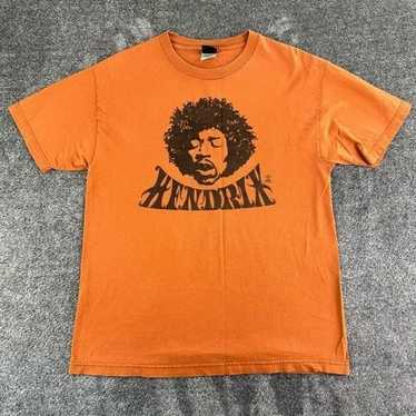 RARE Y2K Authentic HENDRIX Shirt Mens L Orange Vel