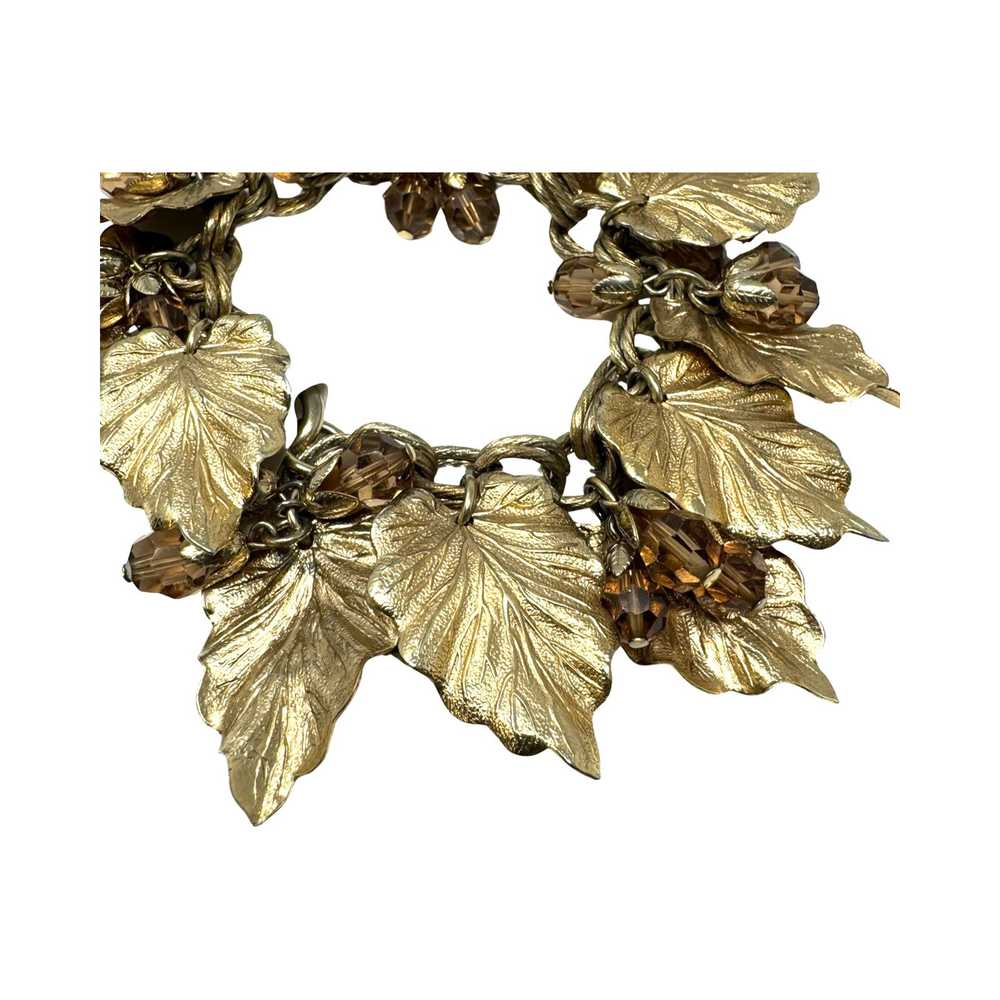 Mid Century Napier Gold Leaf Charm Bracelet - image 4