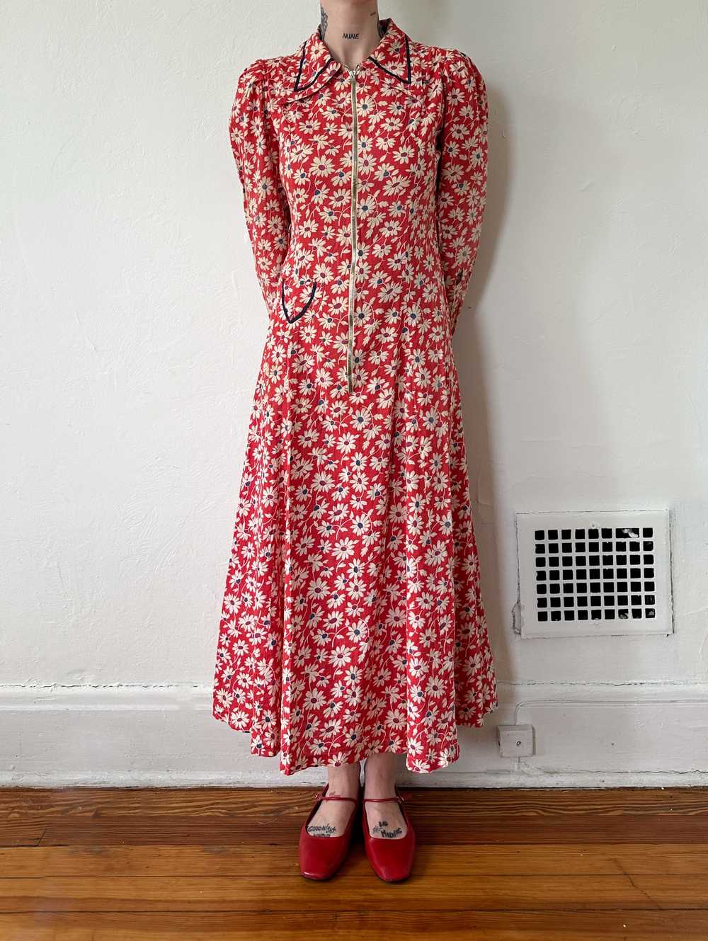 1930s Zip Floral Dress - image 5