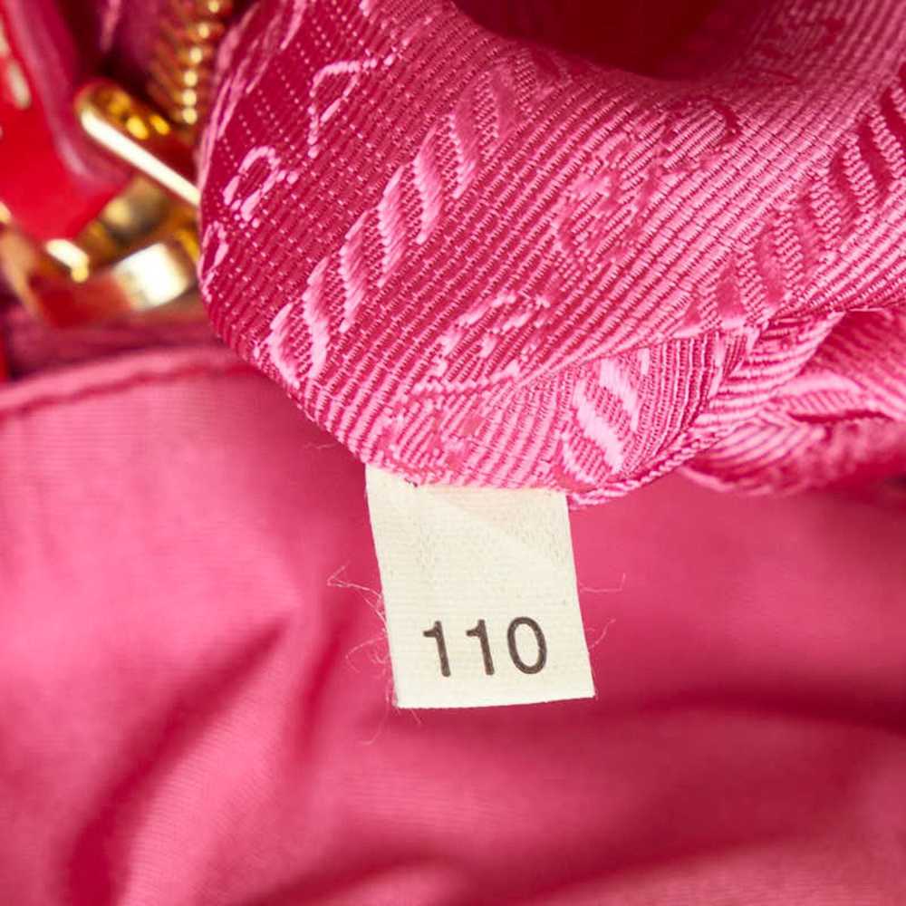 Prada PRADA Jacquard Handbag Pink Red Nylon Paten… - image 10