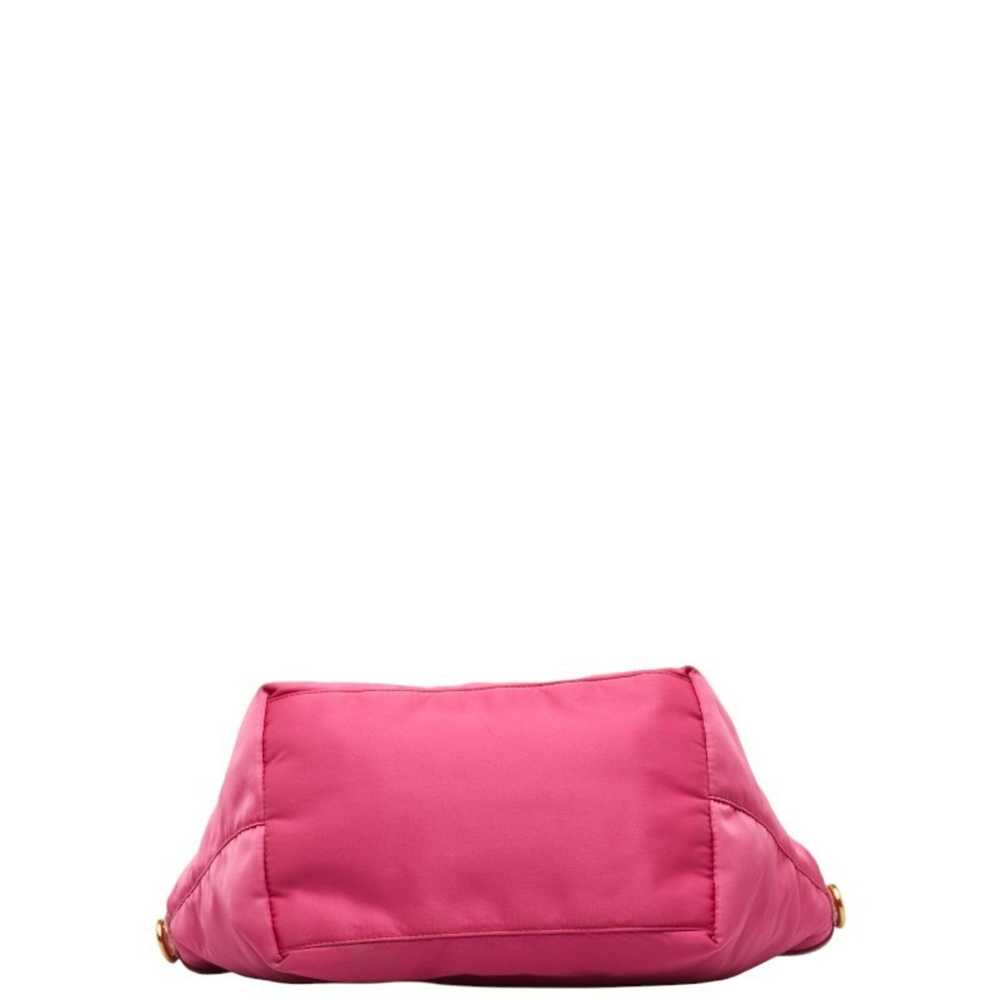 Prada PRADA Jacquard Handbag Pink Red Nylon Paten… - image 4