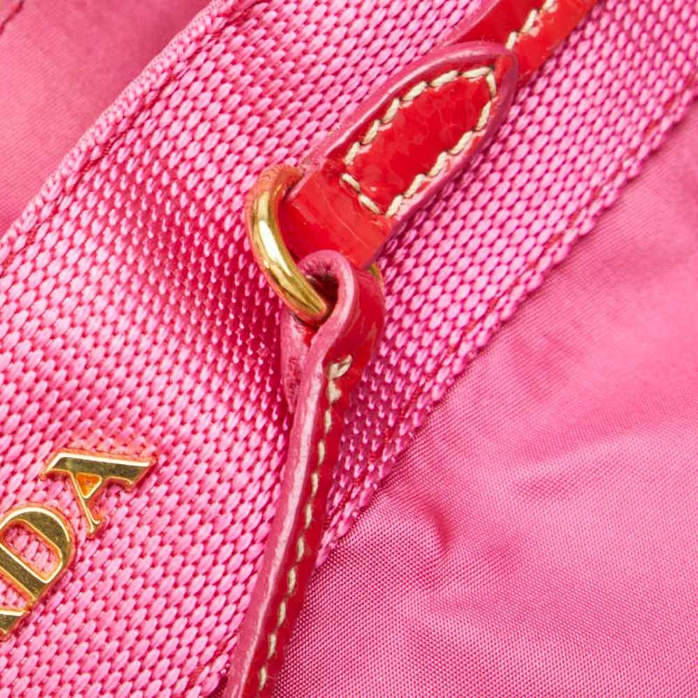 Prada PRADA Jacquard Handbag Pink Red Nylon Paten… - image 6