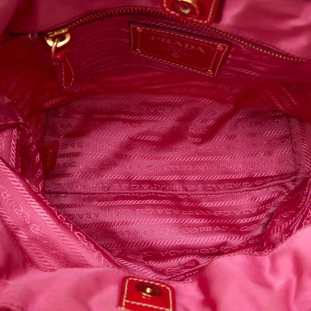 Prada PRADA Jacquard Handbag Pink Red Nylon Paten… - image 7