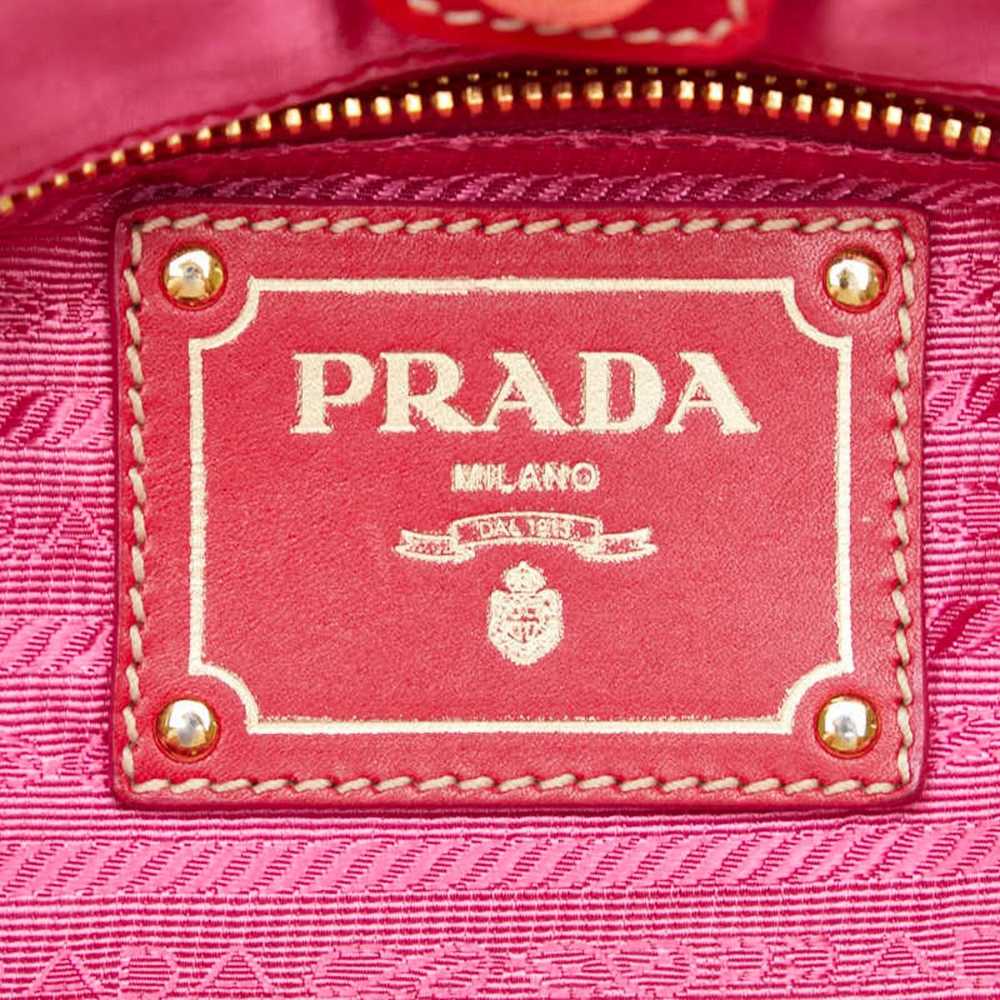Prada PRADA Jacquard Handbag Pink Red Nylon Paten… - image 8