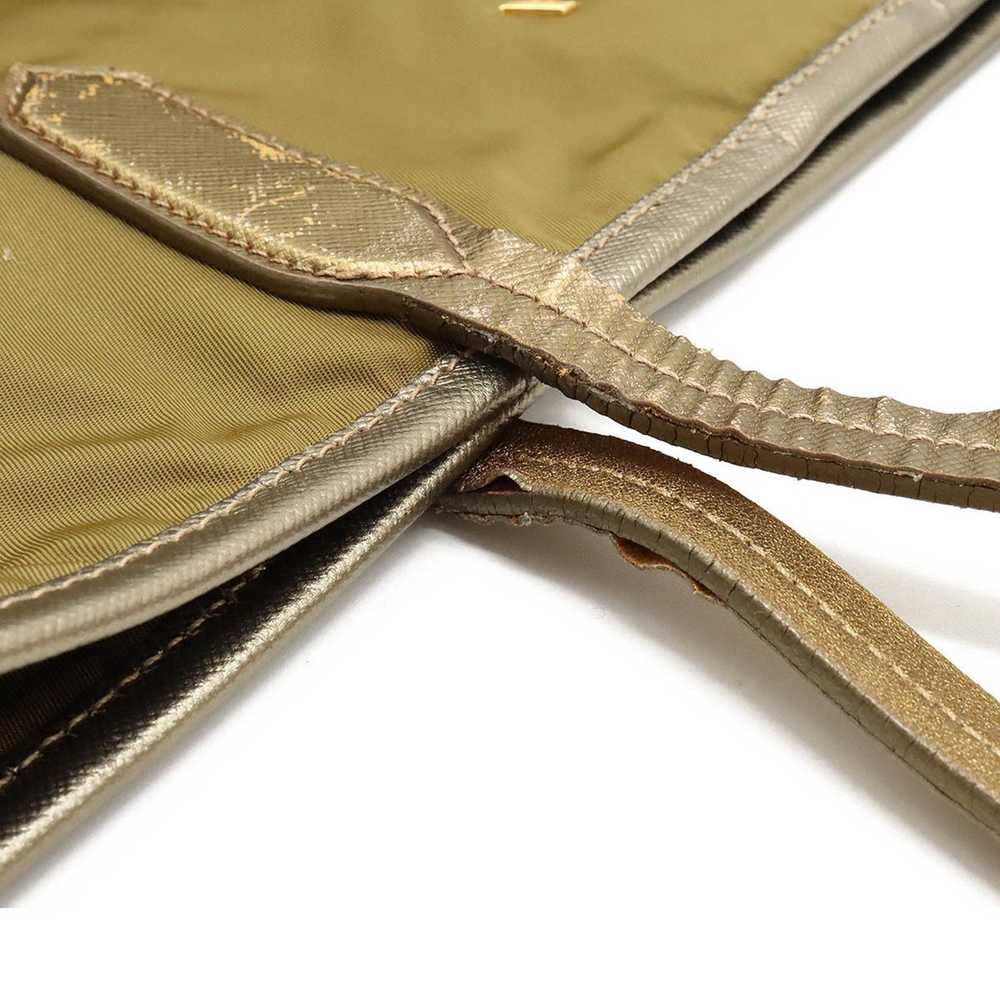 Prada PRADA tote bag shoulder nylon metallic leat… - image 9