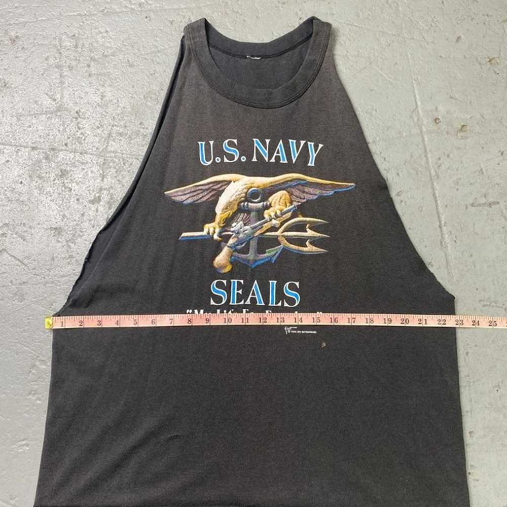 Vintage 80s U.S. Navy Seals Bald Eagle Graphic Cu… - image 5