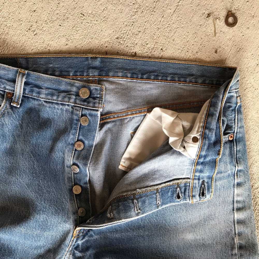 Vintage Levi's 501 Light Washed Denim Jeans - image 5