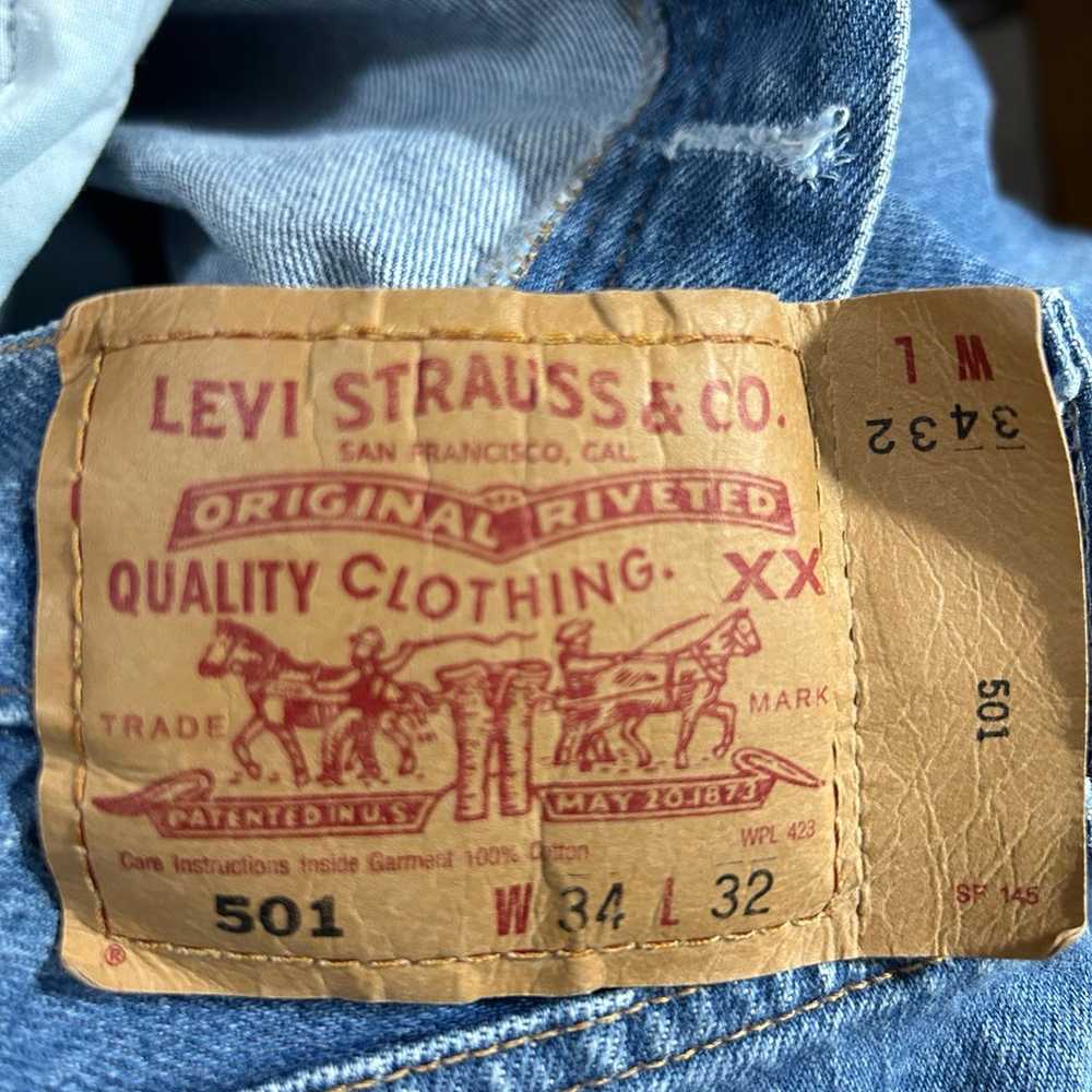 Vintage 90s 501 XX Levis Jeans 34x32 Button Down … - image 6