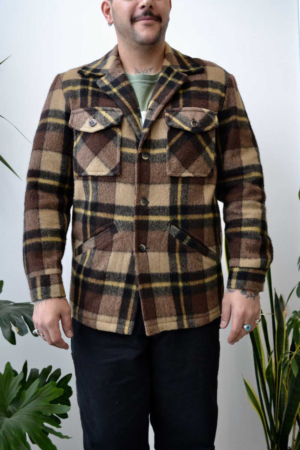 70s Brown Plaid Jacket - image 1