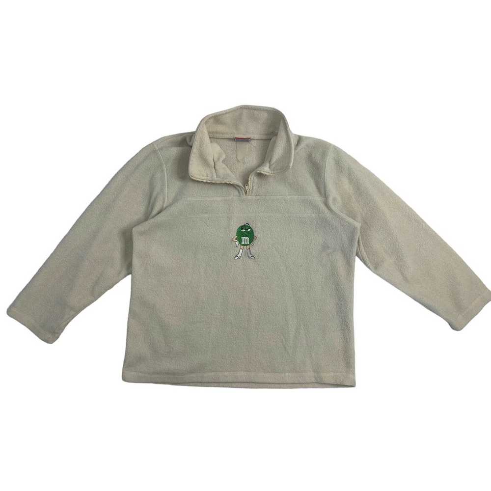 M&M's Vintage 90s Green M&M Fleece 1/4 Zip Sweats… - image 3