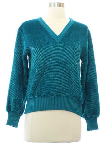 1970's Jean Phillipe Womens Velour Sweater Shirt